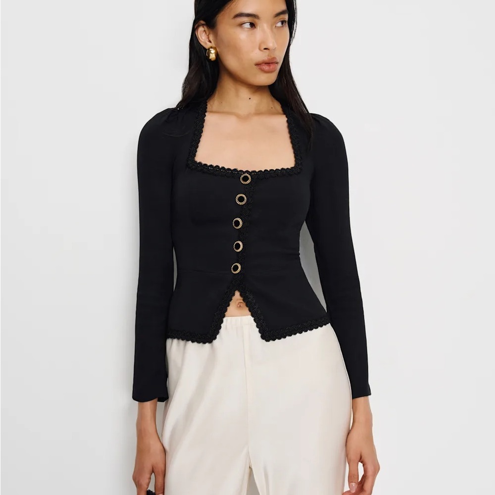 Reformation Nikky Black Top